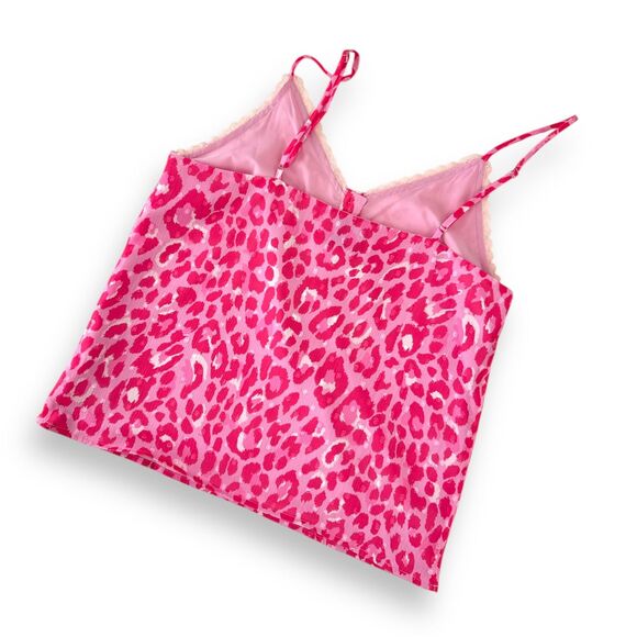 ROCHELLE BEHRENS The Shirt Cami Pink Leopard Print Wm Sz Sm Lined EUC Like New - Picture 6 of 8